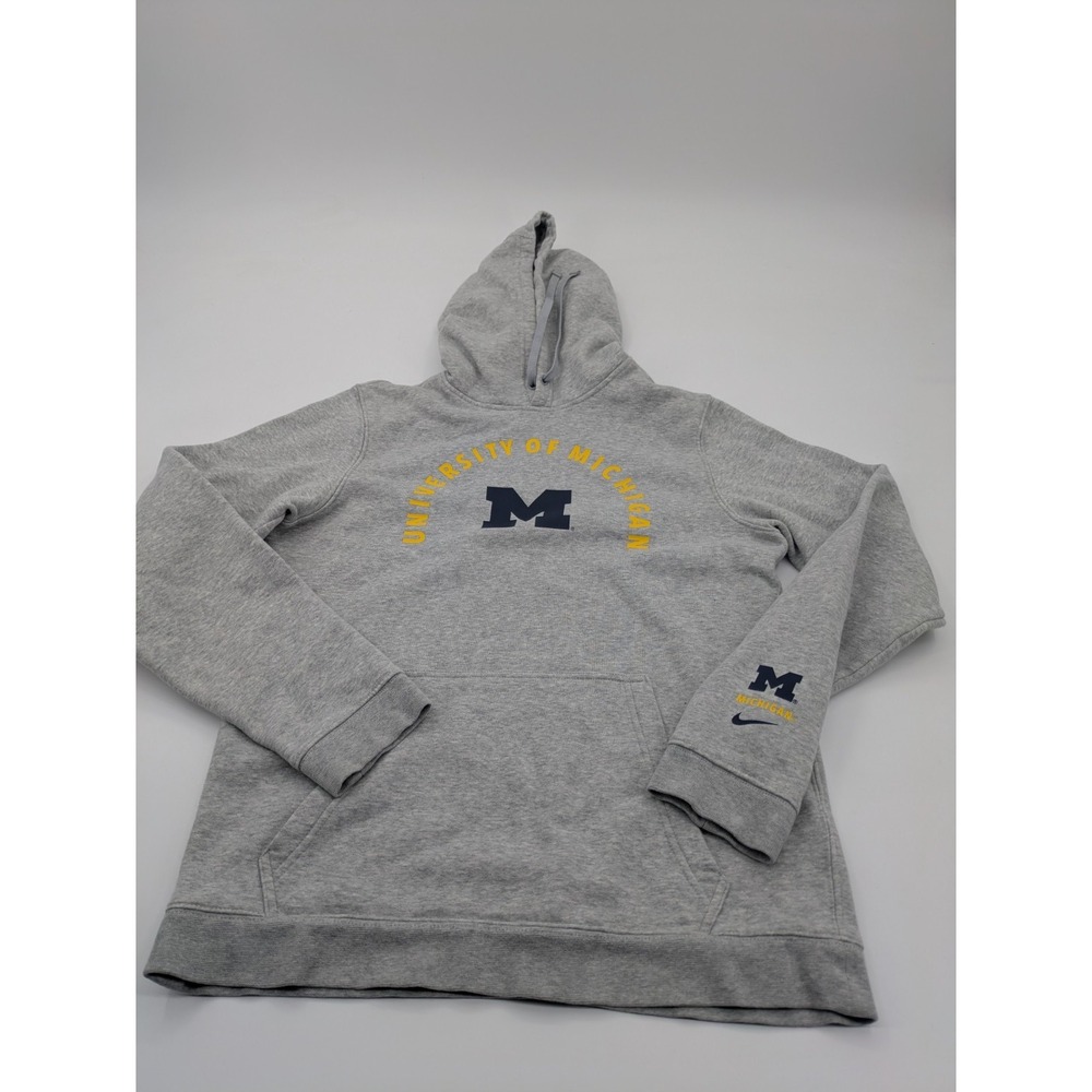 Nike University Of Michigan Men's Small Gray Hooded Sweatshirt Wolverines